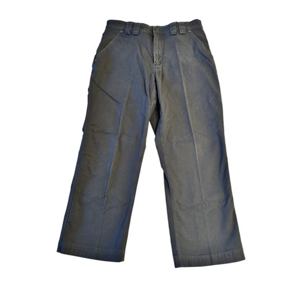 Duluth Trading Co Flex Fire Hose Pants Mens 32x27 Charcoal Work Utility Cargo JS